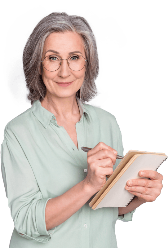Business woman taking notes